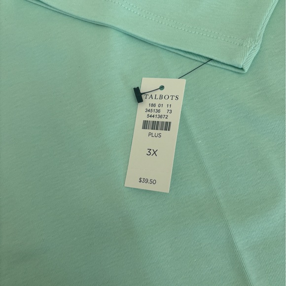 Talbots The Talbots Tee in Iced Mint, 100% Cotton, 3X, NWT - Picture 4 of 7